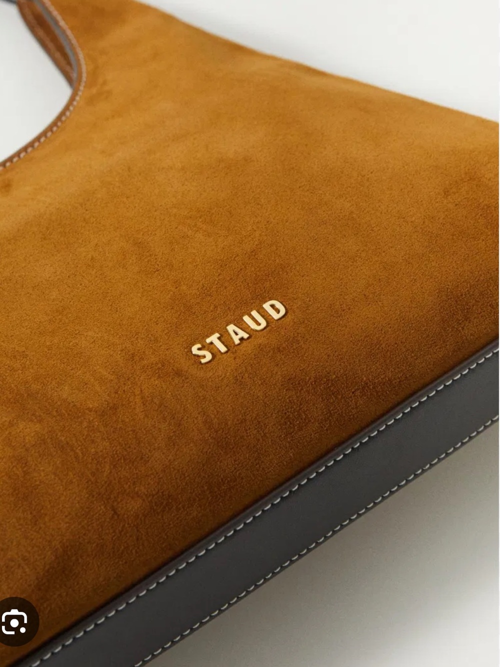 NWT STAUD Winona Shoulder Bag, Tan/Black - Picture 4 of 11